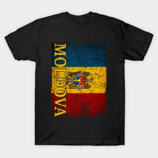 Moldova Flag Gift Women Men Children Moldova Retro Vintage T-Shirt